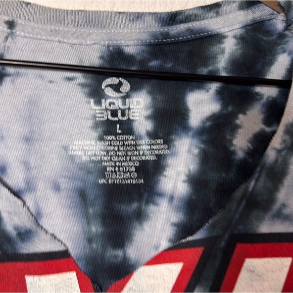 LIQUID BLUE KISS DESTROYER '76 TIE-DYE BLUE CUT UP T-SHIRT SIZE LARGE - Picture 3 of 4